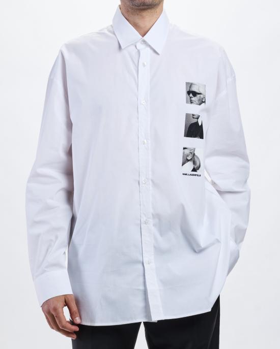 25FW 칼라거펠트 긴팔 셔츠 605978 554600 V60 10 BIANCO - KARL LAGERFELD