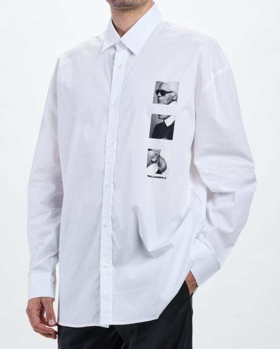 25FW 칼라거펠트 긴팔 셔츠 605978 554600 V60 10 BIANCO - KARL LAGERFELD