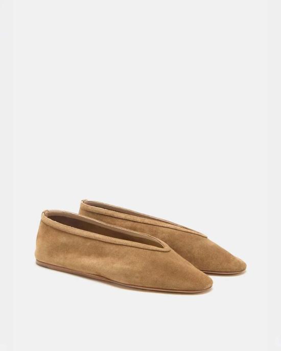  르 몽드 베릴 플랫 슈즈 르몽드 베릴 루나 슬리퍼 발레 플랫 브라운 - LE MONDE BERYL