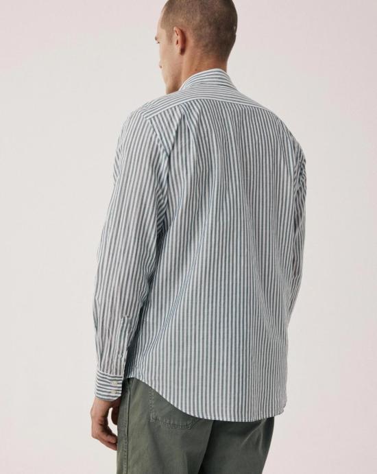 26SS 하트포드 긴팔 셔츠 BF11016 03 Green white - HARTFORD