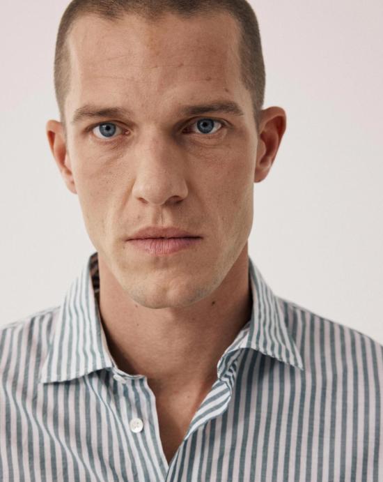 26SS 하트포드 긴팔 셔츠 BF11016 03 Green white - HARTFORD