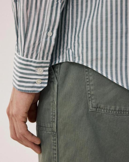 26SS 하트포드 긴팔 셔츠 BF11016 03 Green white - HARTFORD