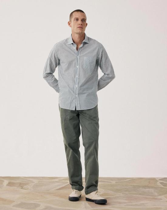 26SS 하트포드 긴팔 셔츠 BF11016 03 Green white - HARTFORD