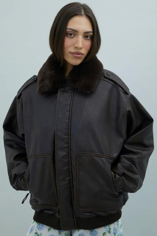  하우스오브써니 봄버 자켓 하우스 오브 써니 크루즈 플라이트 재킷 브라운