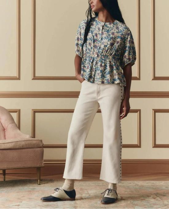  더 그레이트 데님 팬츠 위대한. 스터드 웨인 진 화이트 - THE GREAT