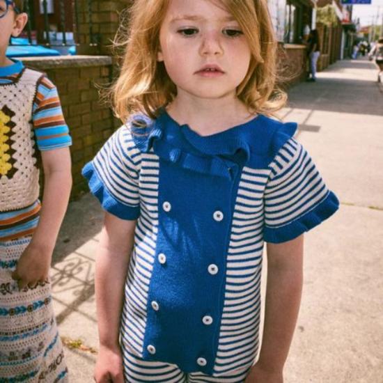  [키즈] 미샤 앤 퍼프 티셔츠 미샤 & 퍼프 키즈 러플 세일러 가디건 블루 리본 스트라이프