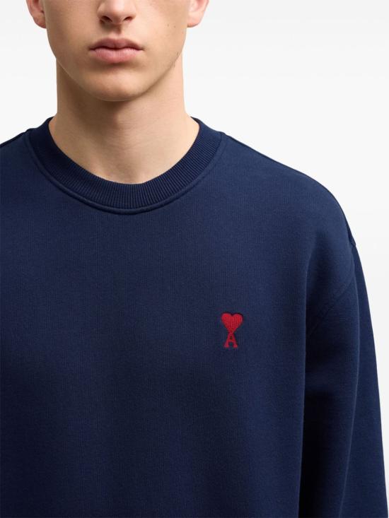 26SS 아미 스몰 하트 로고 스웨트셔츠 BFUSW035730 430 Bleu nuit - AMI