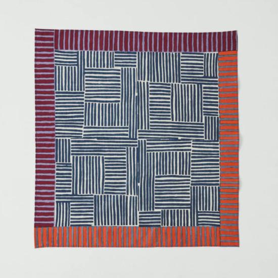  토스트 머플러/스카프 패치워크 스트라이프 블록 프린트 반다나