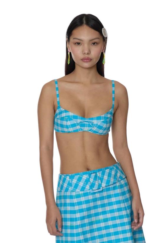  샌디리앙 브라 샌디 리앙 레미  블루 멀티 체크