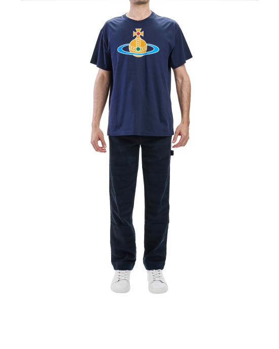 26SS 비비안웨스트우드 반팔 티셔츠 3G01004S J001M K410 BLU - VIVIENNE WESTWOOD