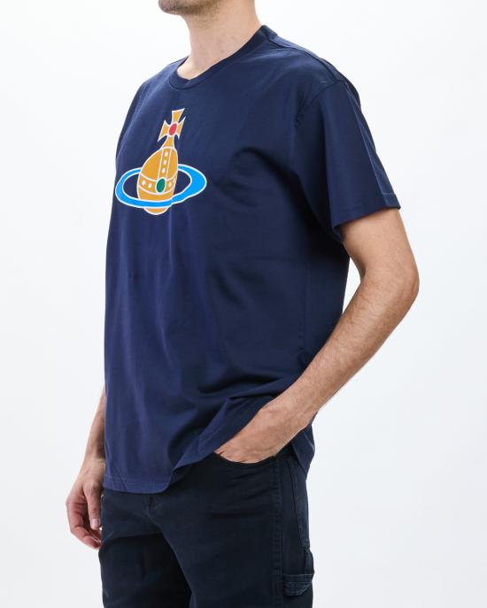 26SS 비비안웨스트우드 반팔 티셔츠 3G01004S J001M K410 BLU - VIVIENNE WESTWOOD