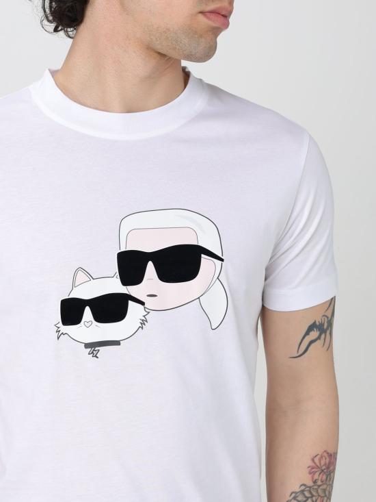 26FW 칼라거펠트 반팔 티셔츠 KM755061 552241 10 white BIANCO - KARL LAGERFELD