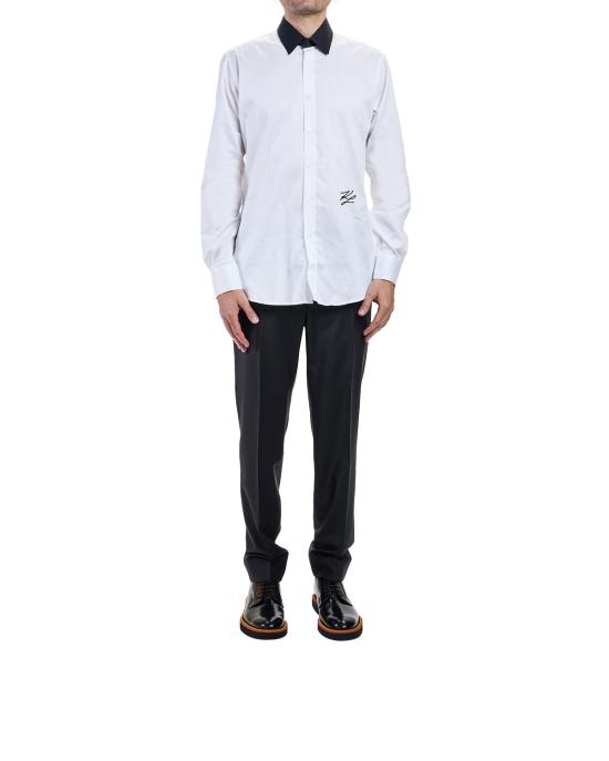 26SS 칼라거펠트 긴팔 셔츠 KM605116 552602 19 white black BIANCO NERO - KARL LAGERFELD