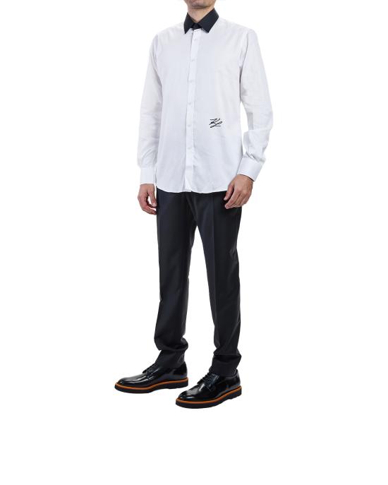 26SS 칼라거펠트 긴팔 셔츠 KM605116 552602 19 white black BIANCO NERO - KARL LAGERFELD