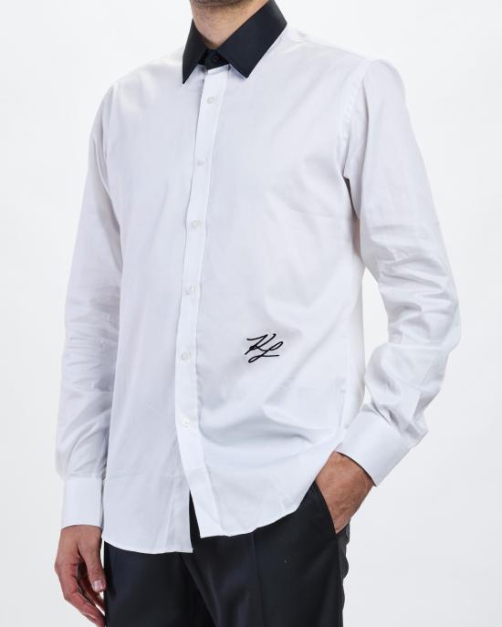 26SS 칼라거펠트 긴팔 셔츠 KM605116 552602 19 white black BIANCO NERO - KARL LAGERFELD