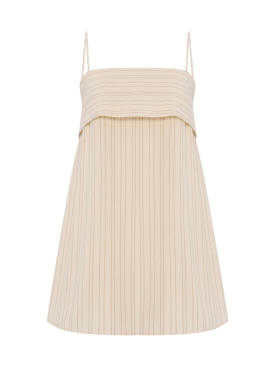  The Handloom 숏 원피스 핸드룸 오트밀 스트라이프 미니 드레스 - OTHER BRANDS