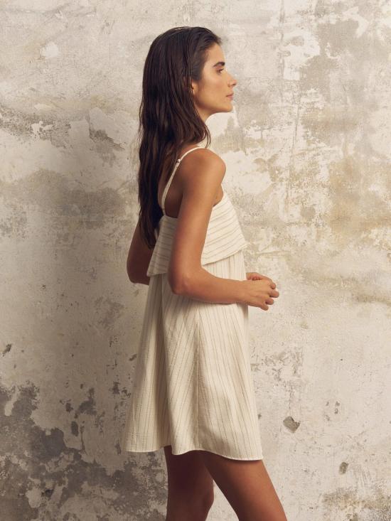  The Handloom 숏 원피스 핸드룸 오트밀 스트라이프 미니 드레스 - OTHER BRANDS