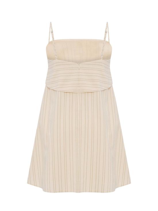  The Handloom 숏 원피스 핸드룸 오트밀 스트라이프 미니 드레스 - OTHER BRANDS