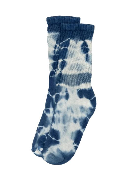  아메리칸 트렌치 양말 인디고 염색 레트로 크루 삭스