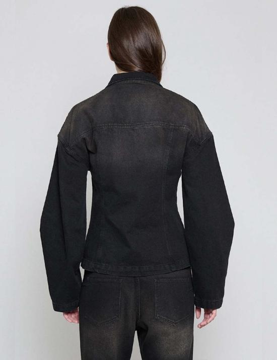  프리스카베라 데님 자켓 허리 조임 데님 재킷 - PRISCAVERA