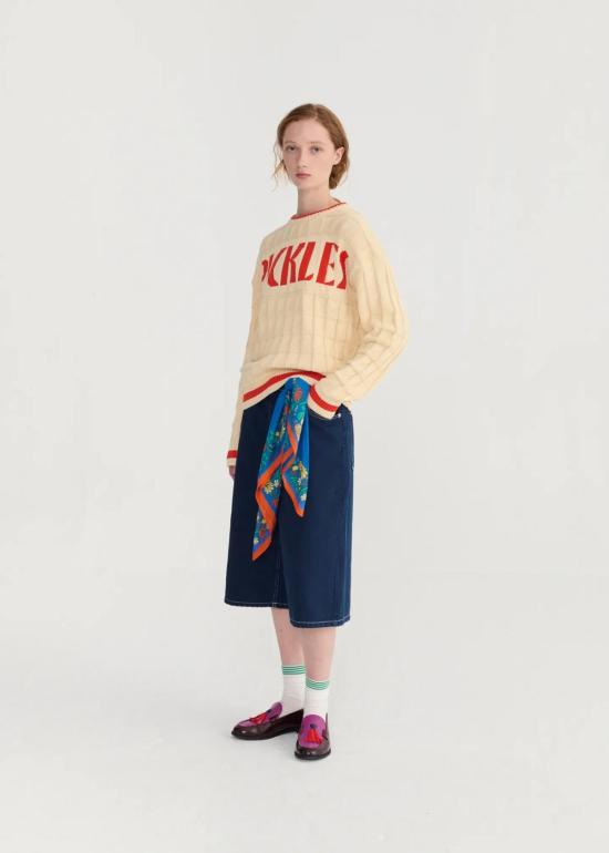  보보쇼즈 데님 숏팬츠 보보 초스 콘트라스트 스티칭 데님 버뮤다 쇼츠 - BOBO CHOSES