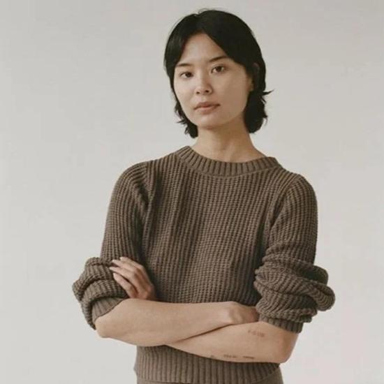  샤이나 모트 스웨터 Shaina 모트 와플 크루넥 탑 - SHAINA MOTE
