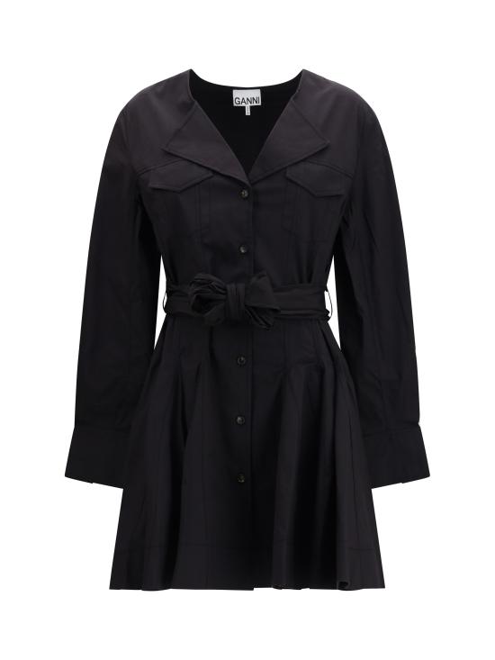 26SS 가니 미디 원피스 A1030479 099 Nero