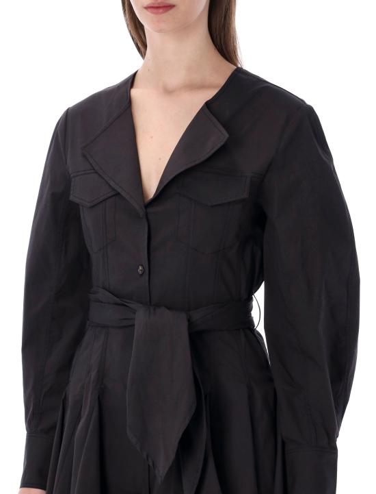26SS 가니 미디 원피스 A1030479 099 Nero - GANNI