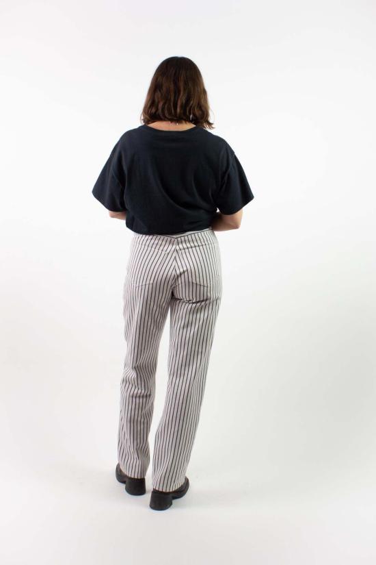  에블린 데님 팬츠 아벨린 스트라이프 로데오 진