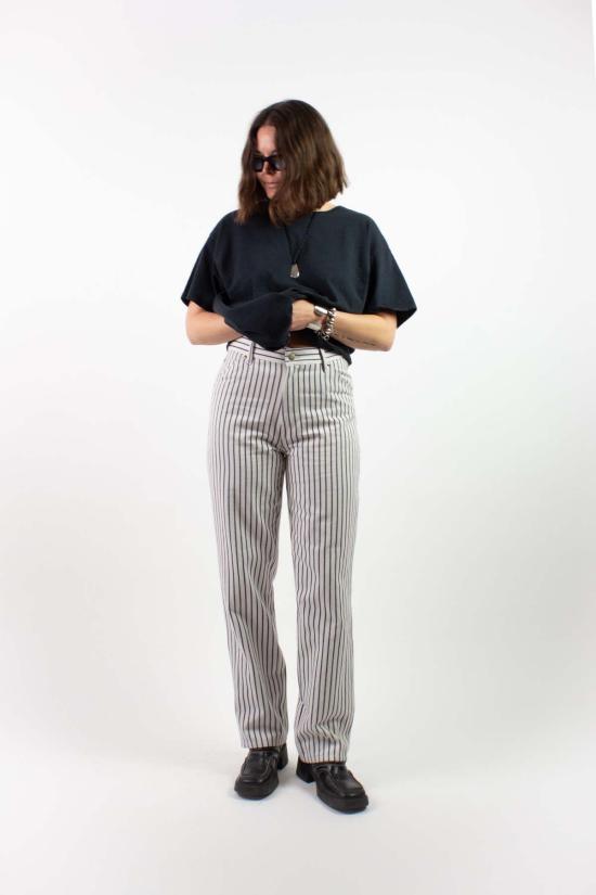  에블린 데님 팬츠 아벨린 스트라이프 로데오 진 - A B E L I N E