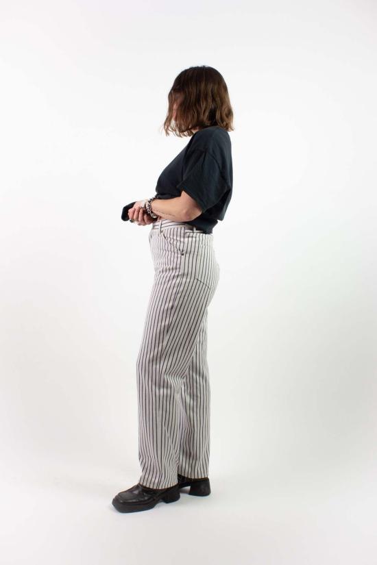  에블린 데님 팬츠 아벨린 스트라이프 로데오 진 - A B E L I N E