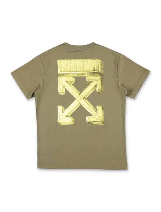 26SS [키즈] 오프화이트 티셔츠 OBAA002S26JER005 311 Verde - OFF WHITE