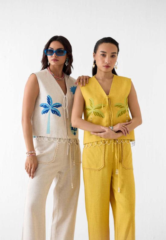  이키비 베스트 마트카  & 팬츠 세트 오프 화이트 - IKKIVI