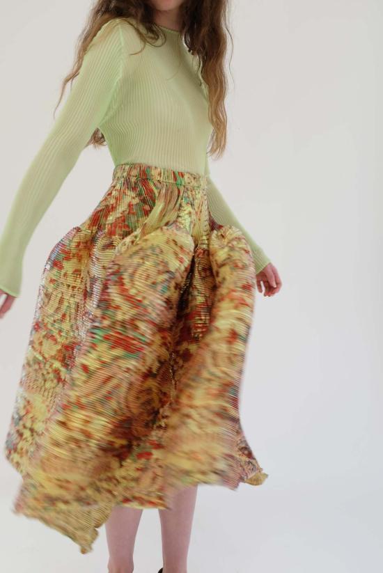  줄리아 호이어 긴팔 티셔츠 리 탑 라임 그린 - JULIA HEUER