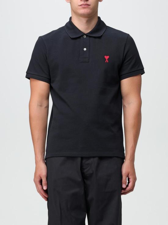 26SS 아미 스몰 하트 로고 폴로 셔츠 BFUPL001760 001 Black