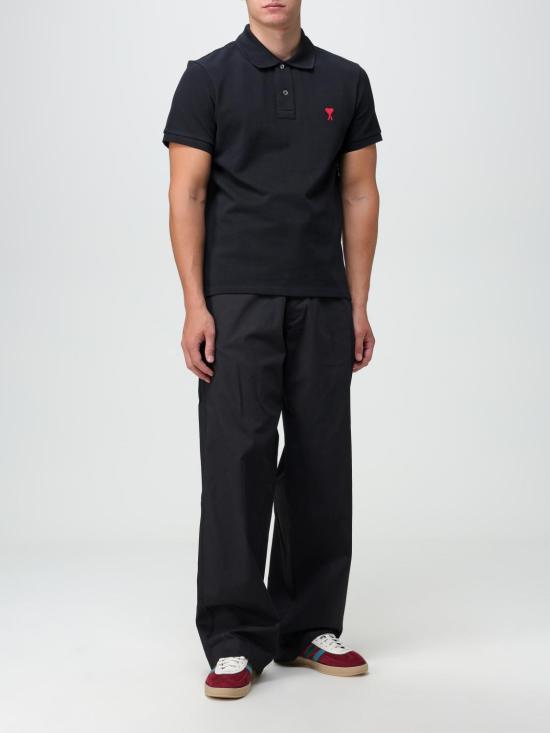 26SS 아미 스몰 하트 로고 폴로 셔츠 BFUPL001760 001 Black - AMI