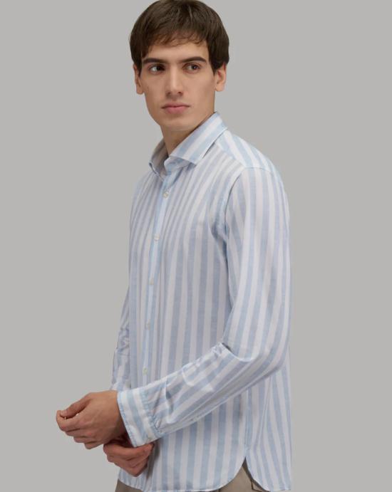 26SS 싸쿠스 긴팔 셔츠 ACT558ML 21651 002 White blue - XACUS