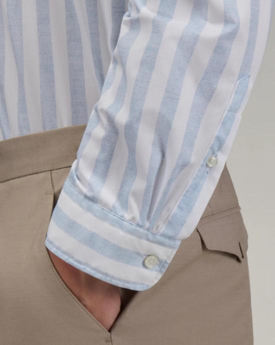 26SS 싸쿠스 긴팔 셔츠 ACT558ML 21651 002 White blue - XACUS