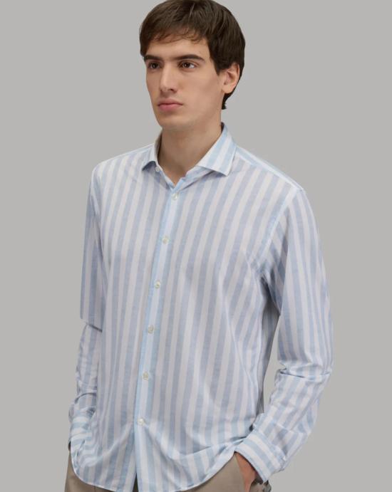 26SS 싸쿠스 긴팔 셔츠 ACT558ML 21651 002 White blue - XACUS