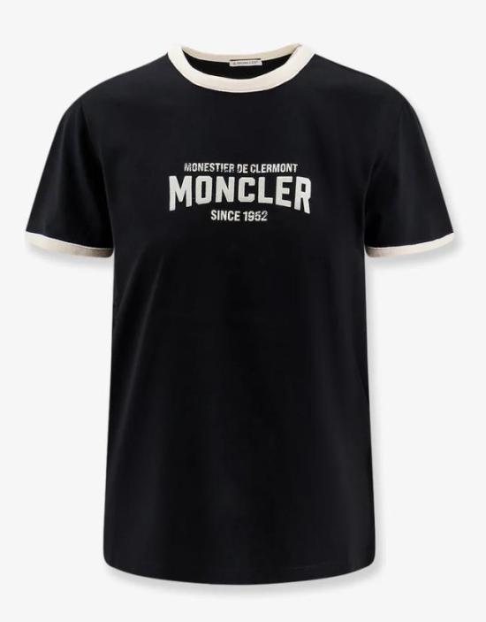 26SS 몽클레어 플록 로고 저지 티셔츠 L10938C0003189AUO P90 DARK GREY