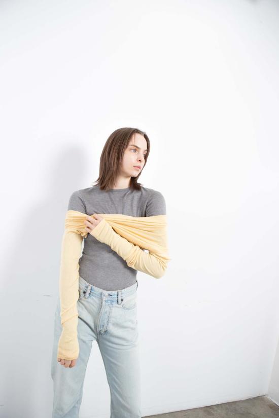  퓨어 캐시미어 엔와이씨 긴팔 티셔츠 퓨어캐시미어 NYC 실크 캐시미어 긴팔 상의 - PURECASHMERE NYC