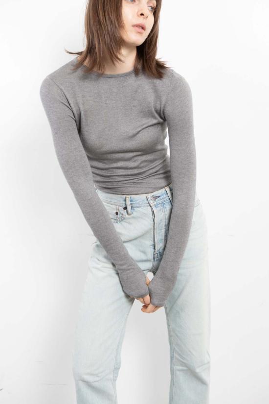  퓨어 캐시미어 엔와이씨 긴팔 티셔츠 퓨어캐시미어 NYC 실크 캐시미어 긴팔 상의