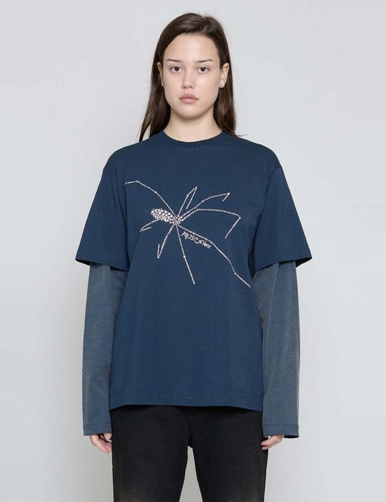  프리스카베라 긴팔 티셔츠 네이비 베다즐 스파이더
