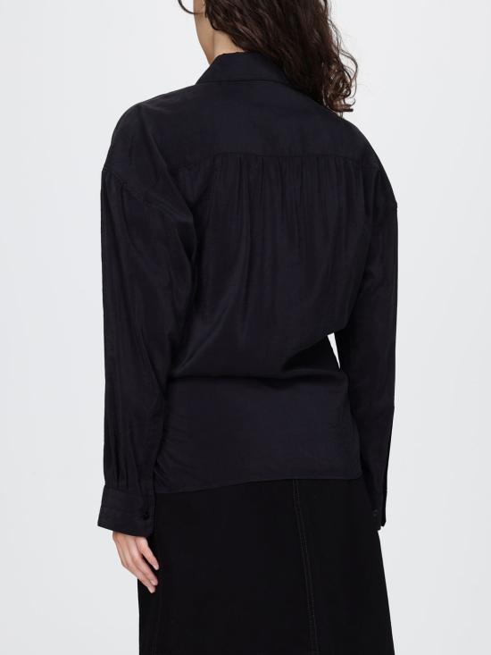 26SS 르메르 스트레이트 칼라 트위스트 셔츠 SH1141 LF1308 999 BLACK DOM - LEMAIRE