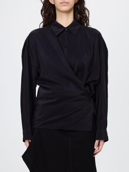 26SS 르메르 스트레이트 칼라 트위스트 셔츠 SH1141 LF1308 999 BLACK DOM