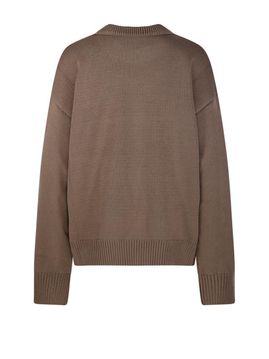 26SS 아미 ADC 울 & 코튼 크루넥 하트 스웨터 UKS859 KN0156 A117 BEIGE TAUPE ECRU DOM - AMI