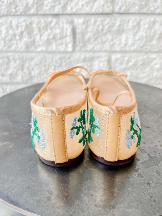  로플러랜달 플랫 슈즈 로플러 랜달 레오니 발레 플랫 카라멜/그린/블루 - LOEFFLER RANDALL