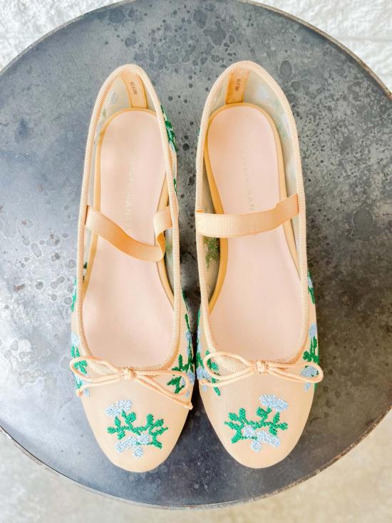  로플러랜달 플랫 슈즈 로플러 랜달 레오니 발레 플랫 카라멜/그린/블루 - LOEFFLER RANDALL