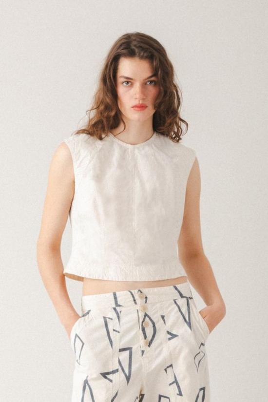  프레리 언더그라운드 민소매 티셔츠 인터벌 쉘 탑 크림