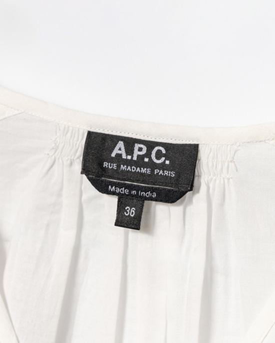  아페쎄 블라우스 A.P.C. 브이넥  (버튼 커프스 소매) 화이트 - A.P.C.